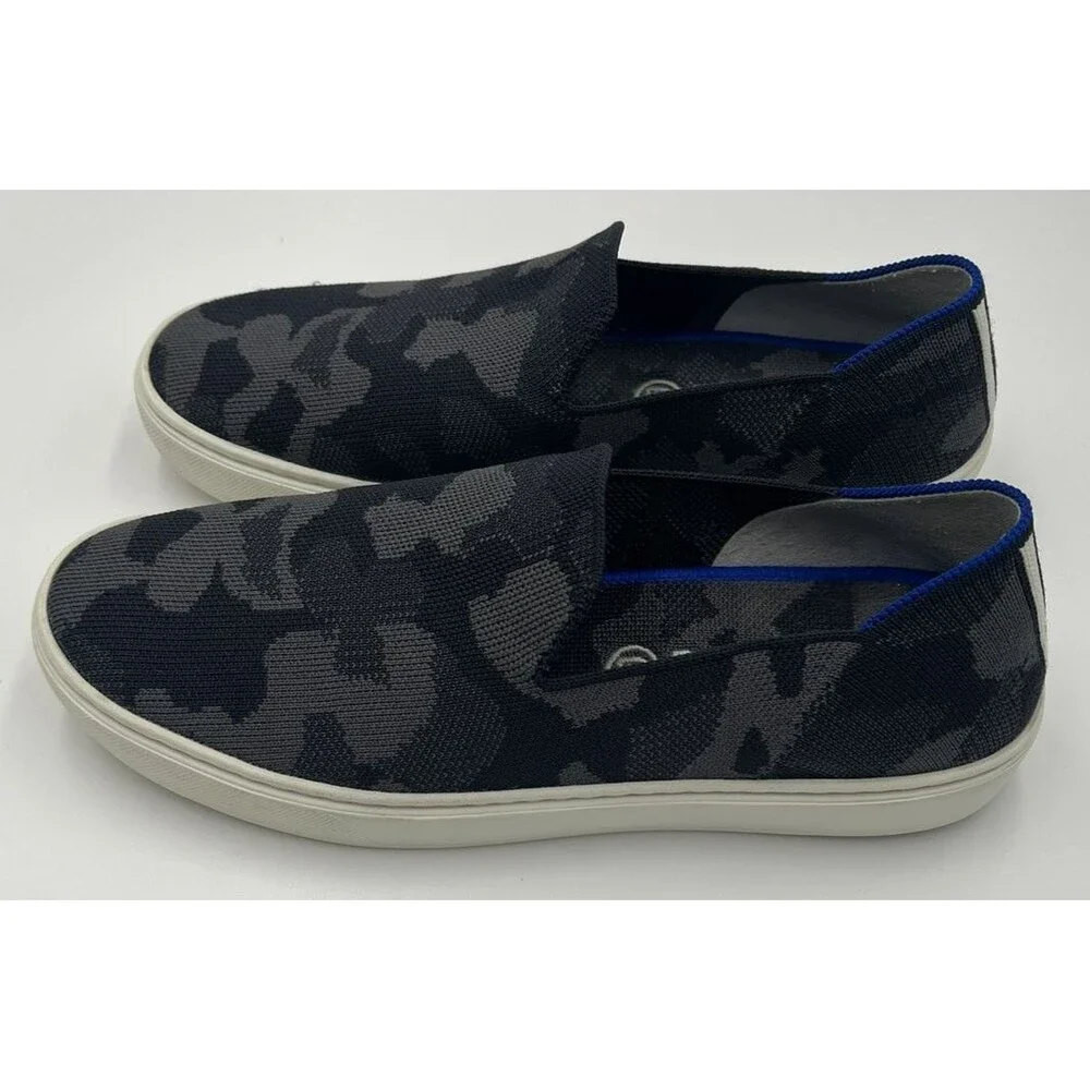 Rothy’s The Original Women’s 8.5 Gray‎ Camo Knit Slip On Flats Sneakers Washable